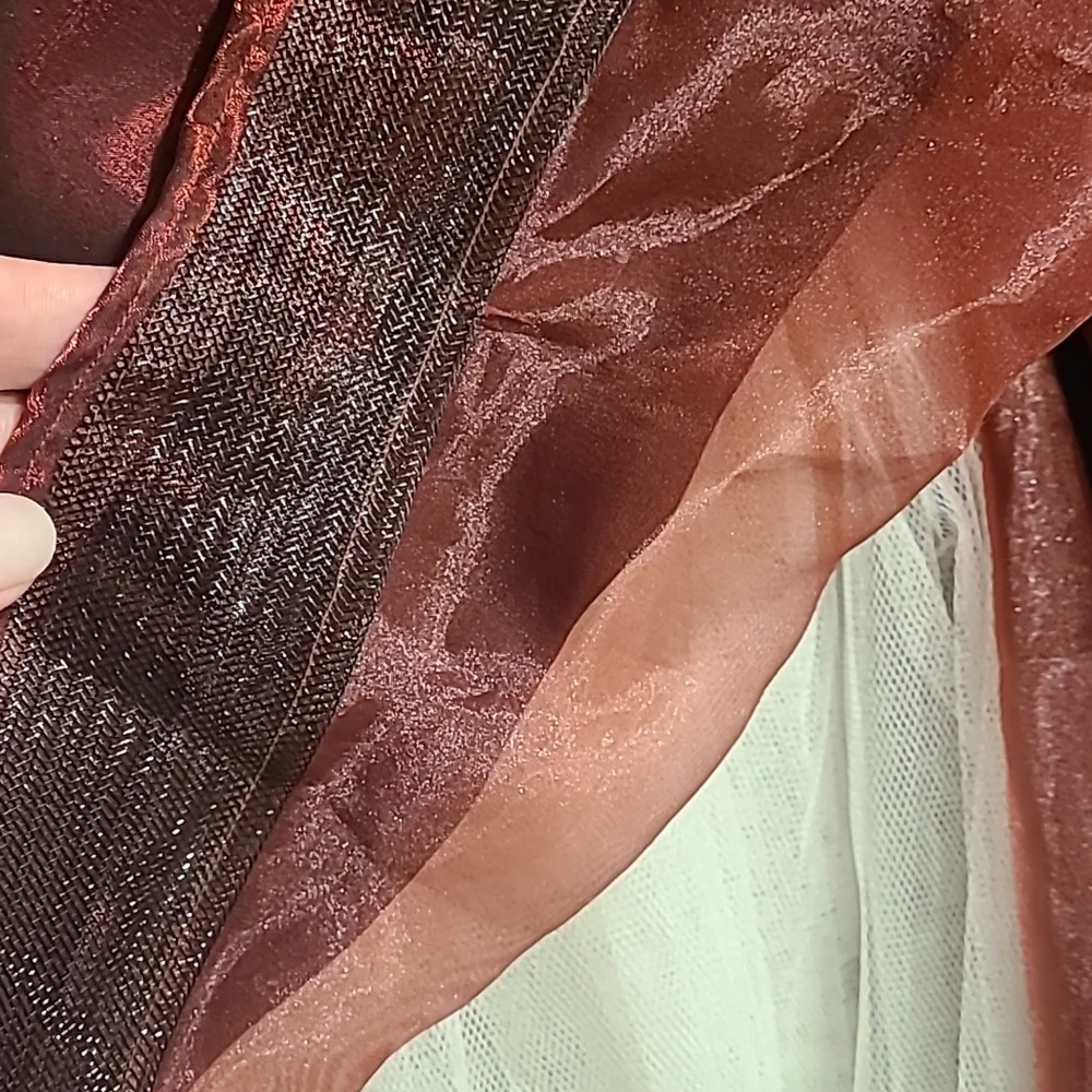 Sherri Hill satin dress V neck  spaghetti straps wine red sz 0 - Picture 13 of 13